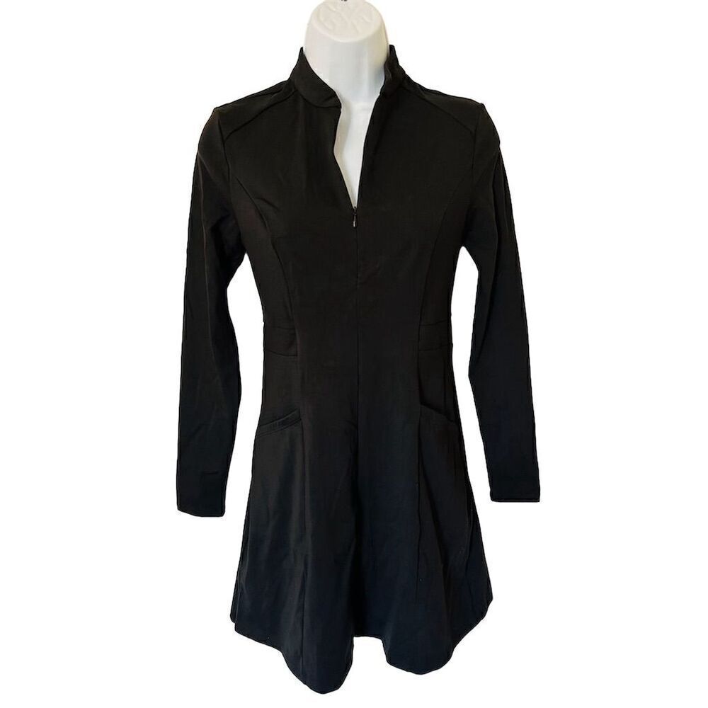 Halara Women's XS Black Long Sleeve Tennis  Pockets Moisture-Wicking Stretch